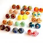 Design Your Own Fabric Stud Earrings - Set of Three