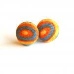 Fabric Circle Stud Earrings..