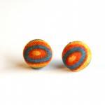 Fabric Circle Stud Earrings..
