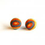 Fabric Circle Stud Earring..