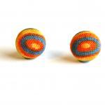 Fabric Circle Stud Earrings..