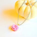 Pink Flower Cabochon Neckl..