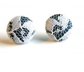 Fabric and Lace Earrings