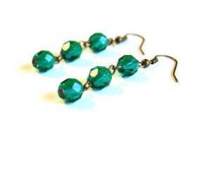 Emerald Green Dangle Earrings