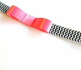 Pink Ribbon Chevron Headband