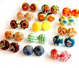Design Your Own Fabric Stud Earrings - Set of Six