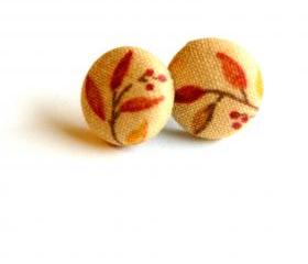 Autumn Fabric Stud Earrings