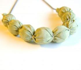 Versatile Golden Tan Fabric Necklace - Sale