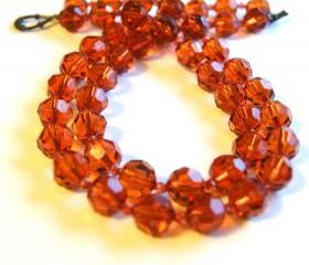 Translucent Auburn Beaded Necklace