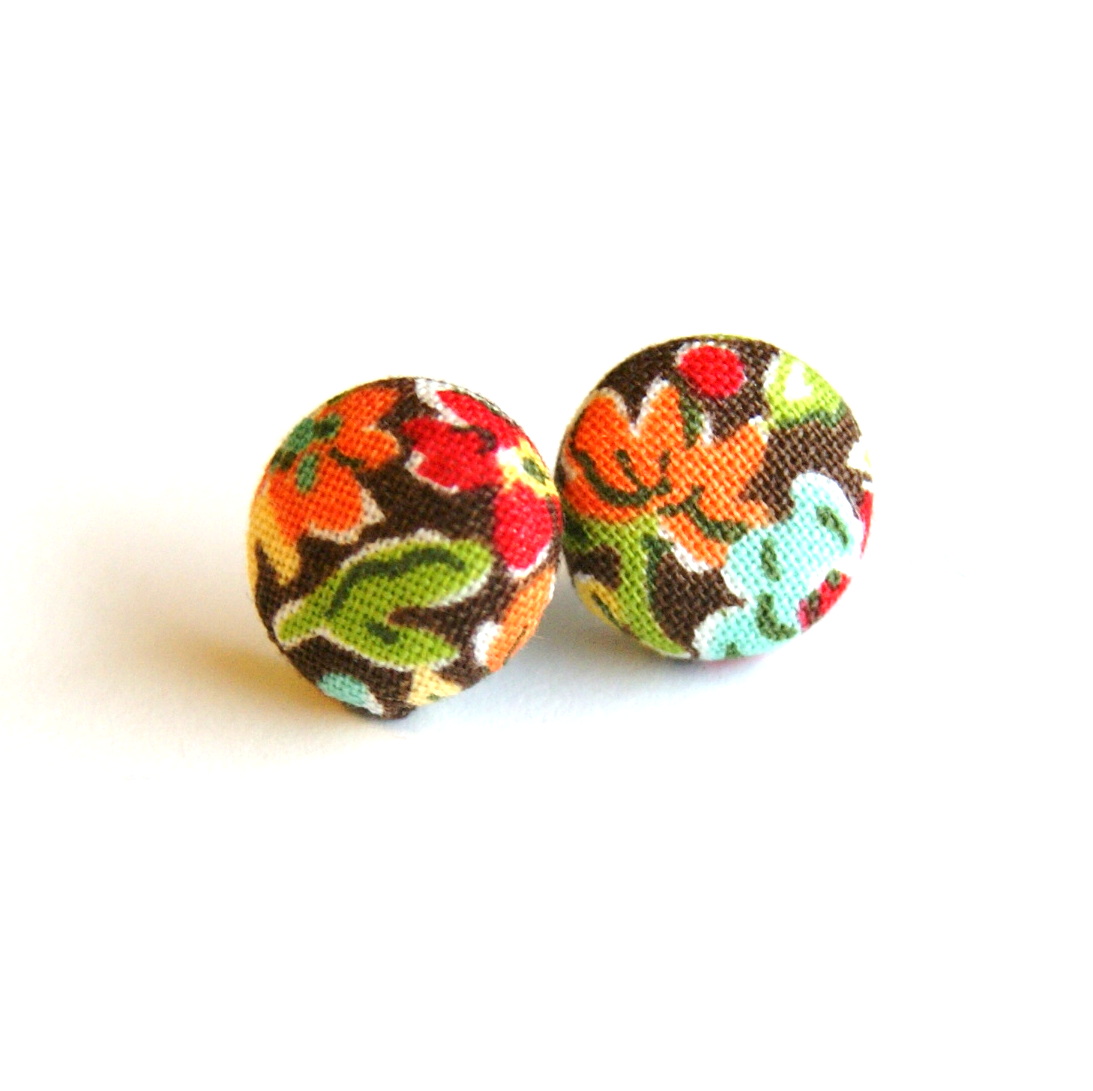 Colorful Flower Fabric Studs on Luulla