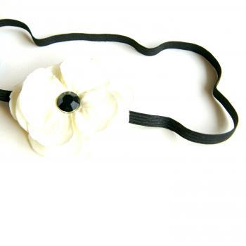 Black and White Flower Headband