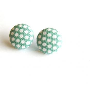 Blue and White Polka Dot Earrings