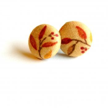 Autumn Fabric Stud Earrings