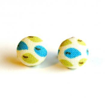 Leaf Fabric Stud Earrings - Small