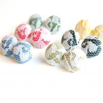 Fabric and Lace Stud Earrings Set - Make Your Own